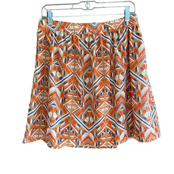 Anthropologie EMMALEE Skirt Aztec Print Size L Exposed Zipper Lined Southwestern - Picture 7 of 9